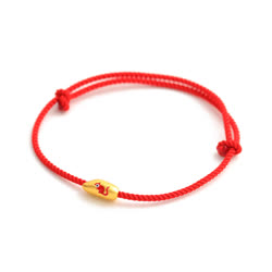 慕珠宝”老鼠爱大米“3D硬金配红绳手串