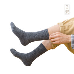 舒雅(SCHIESSER) 冬季男士加厚羊毛襪2雙組（4色可選）