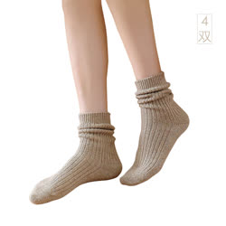 舒雅（SCHIESSER） 冬季女士加厚羊毛袜4双组（4色可选）