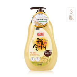 爱敬（AEKYUNG） 韩国进口 爱敬谷物清洁剂【米糠】3瓶组