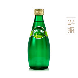 [超划算]巴黎水（Perrier） 法国进口 青柠味含气天然矿泉水330ml*24瓶装
