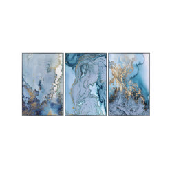 澳舒莱 色彩2系列硅藻土无框客厅卧室三联装饰画 甲醛净化 适配3.2-4米墙宽