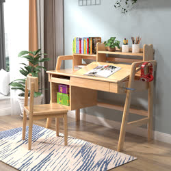 雅客集 艾琳娜格柜中号书架书桌 原木色胡桃色可选 不含椅子 WN-20261