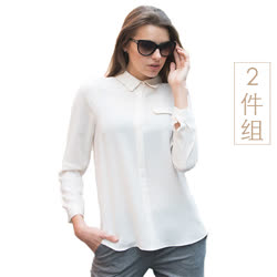 White Applerind 白苹果皮女式韩版雪纺衬衫2件组