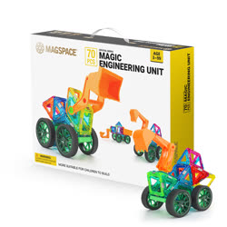摩可立（MAGSPACE）磁性积木玩具魔法工程部队70件