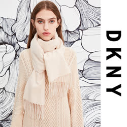 DKNY 100%山羊绒纯色围巾