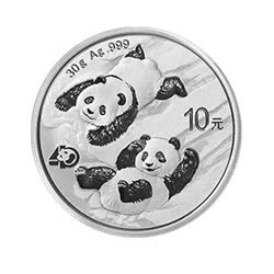 2022版熊猫30克圆形银质纪念币