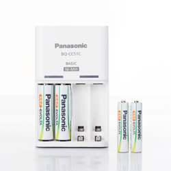 松下（Panasonic）充電電池5號7號各2節套裝KJ51MRC22C含51標準充電器