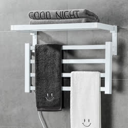 Cobbe卡貝電熱毛巾架家用衛生間免打孔加熱烘干浴室置物架浴巾架壁掛式（基礎款）