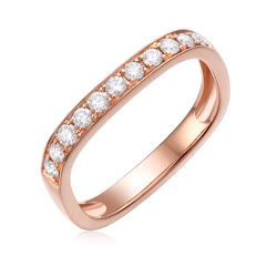 玛戈菲尼“天圆地方”18K金钻石戒指（玫瑰金色）