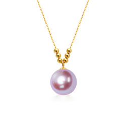 DBLUE珍珠 18K金金珠紫色珍珠項鏈（9mm）