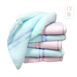 克丽丝 新疆棉无捻柔软彩色横条毛巾 超值12条装（32*70cm）