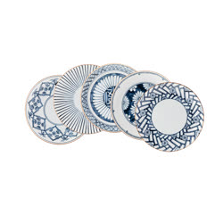 櫻之歌日本進口菊皿日式碗7.5英寸5個裝