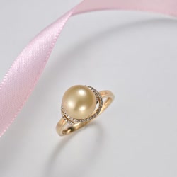 喜滿堂 “炫麗“18K金海水珍珠戒指