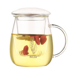 [商城]物生物（RELEA）玻璃杯 茶水分離杯 耐熱泡茶杯子 帶過濾茶水分離玻璃水杯500ML