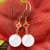 华仕达珠宝 18K金和田玉（羊脂白玉）耳环