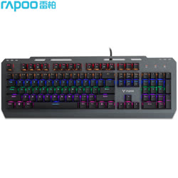 雷柏GK500 有線機械鍵盤游戲鍵盤 臺式電腦 黑軸 
