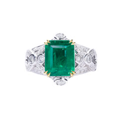 绿爱珠宝 18K金祖母绿戒指（3.67克拉）