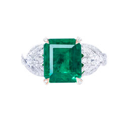 绿爱珠宝 18k金祖母绿戒指（3.83克拉）