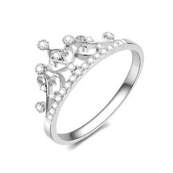得爱蒙DAM“蔷薇之巅”高性价比 白18k金钻石戒指