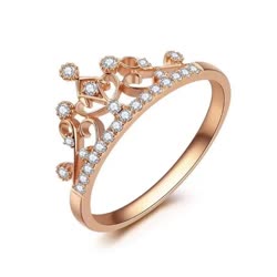 得爱蒙DAM“蔷薇之巅”高性价比18k玫瑰金金钻石戒指