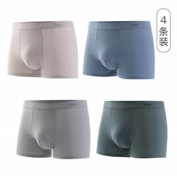 古今（GUJIN） 男士EJLSJ01棉质抗菌平角短裤组（4条装）