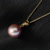 DBLUE珍珠“怦然心动”18K金镶紫色珍珠吊坠