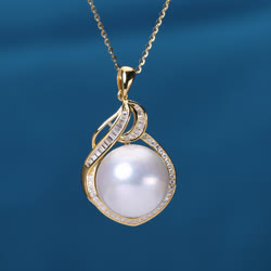 DBLUE珍珠“风情万种”925银镶大直径珍珠吊坠