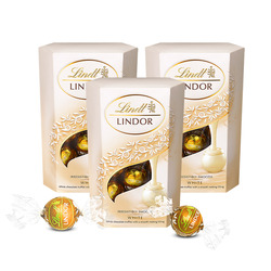瑞士莲（Lindt） 意大利进口 瑞士莲 软心白巧克力16粒分享装3盒组 200克*3盒