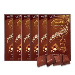 瑞士蓮（Lindt） 瑞士進口 瑞士蓮軟心小塊裝榛仁牛奶巧克力100g*6塊