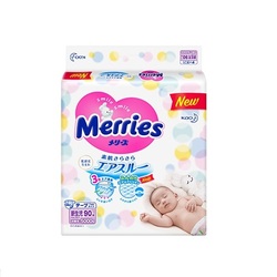 【臨保商品】日本Merries妙而舒原裝進口腰貼式嬰兒紙尿褲 NB90片（到期日：2022年4月26日）
