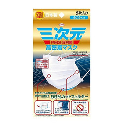 日本KOWA興和制藥三次元4D防PM2.5防塵防霧霾口罩男款 5枚