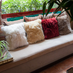丽姿（LIZI） 澳洲进口羊皮 靠枕 （50*50cm）2件装