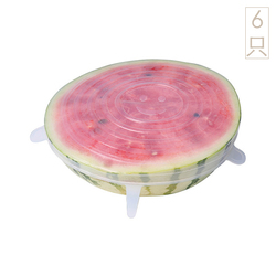 [商城]利茸 硅膠保鮮蓋冰箱碗蓋子6件套 透明圓形蓋茶杯水杯碗蓋保鮮膜（6件套）
