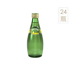 爆款-初夏新美味,巴黎水（Perrier） 法国进口 柠檬味含气天然矿泉水330ml*24瓶装