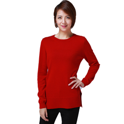 Heritage Cachmere 女式韩风长款羊绒衫（红,蓝,米,黑）