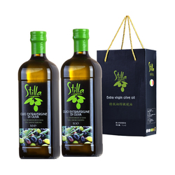 Stilla 斯蒂拉意大利原瓶原裝進口特級初榨橄欖油1L*2瓶禮盒裝