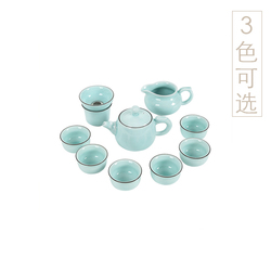 [商城 ][商城]政德 龍泉青瓷10件套功夫茶具 整套陶瓷茶具套裝
